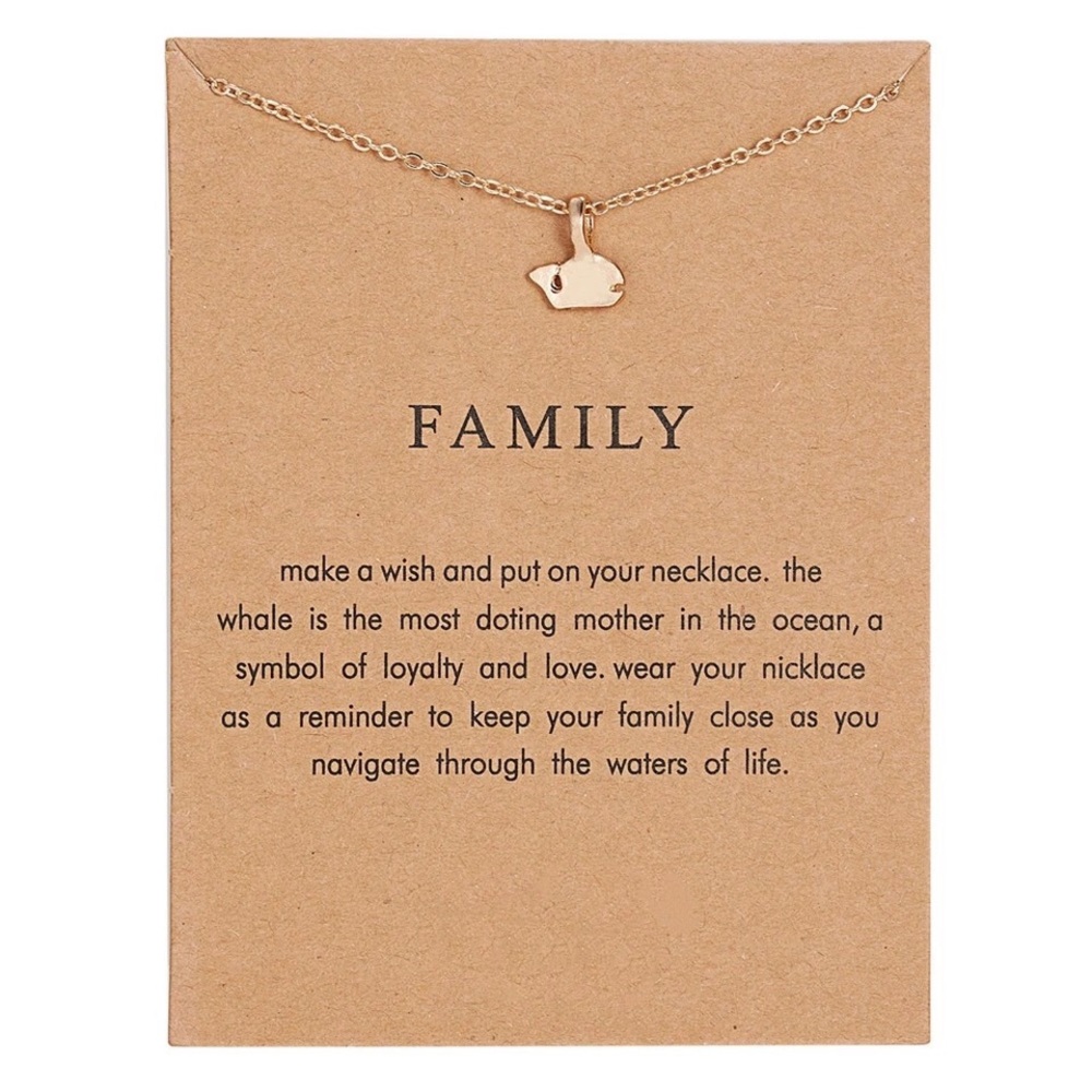 ‼️3/$30 Boho Family Whale Gold Wish Necklace